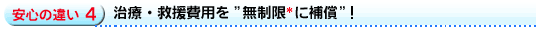 治療・救援費用を無制限に補償